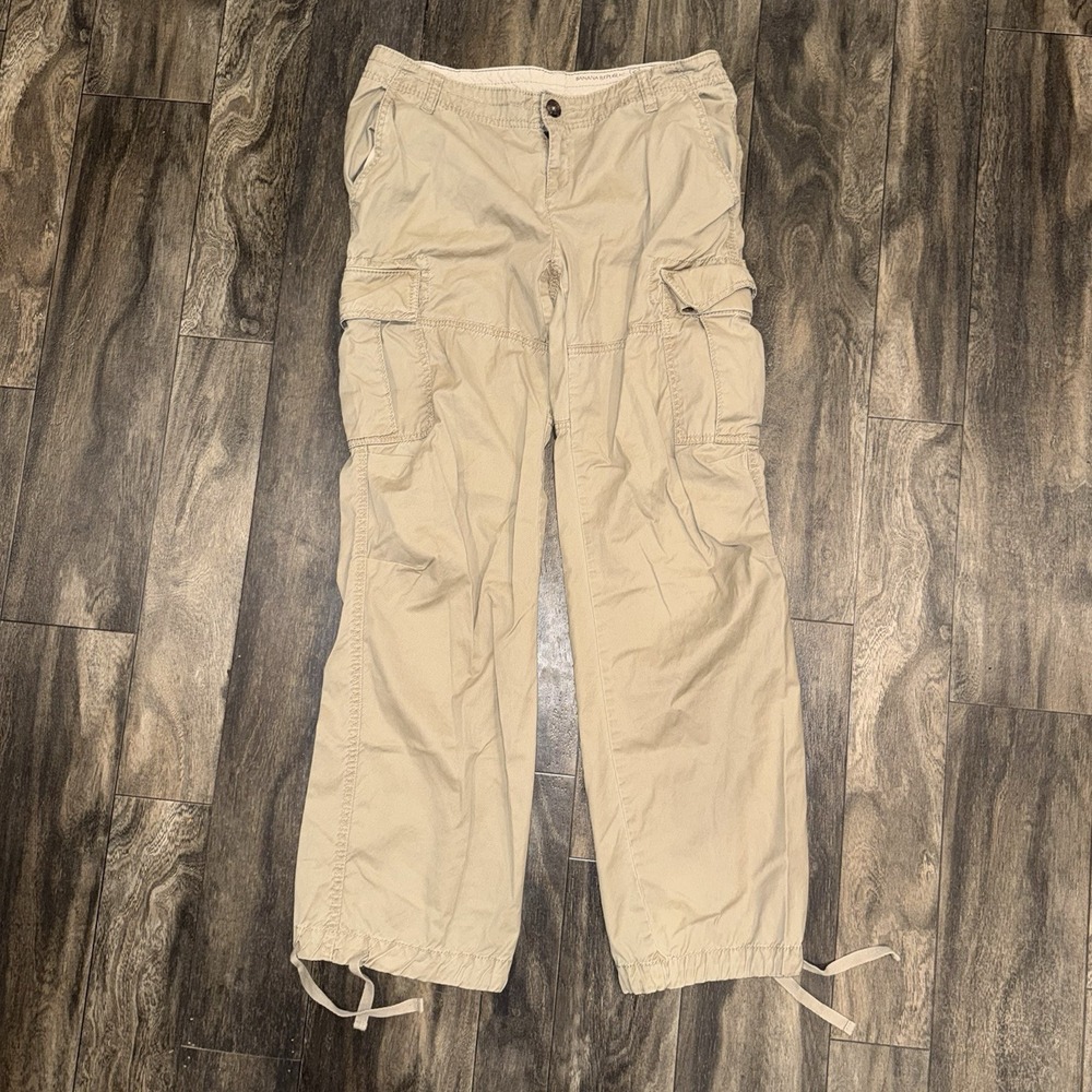 Banana Republic Relaxed Fit Khaki Cargo Pants Utility Women's Size 10 Classic
